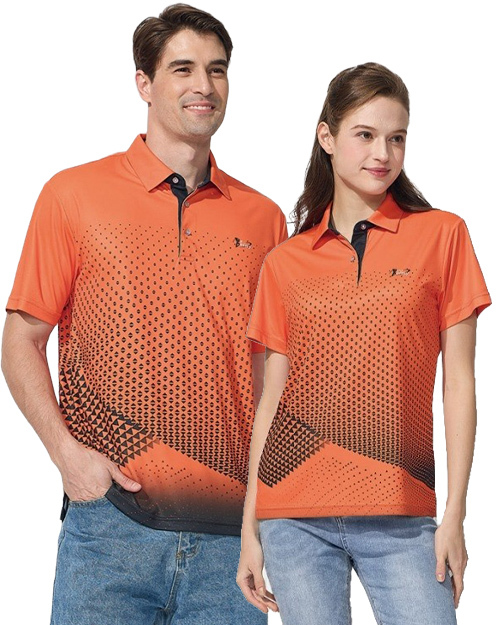 休閒POLO-精品彈力雙面布-桔 <span>男版PD-T81119女版PD-T81120</span>
