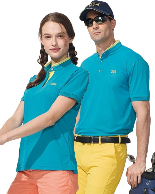 休閒POLO-冰感珠地布-藍 <span>男版PD-T81125女版PD-T81126</span>