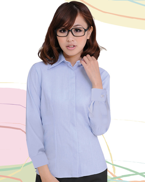 女襯衫 長袖襯衫 短袖襯衫  淺藍色素面  <span>S-04A ＃P.15</span>