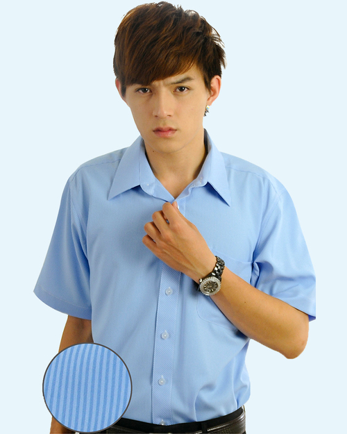 男襯衫 長袖襯衫 短袖襯衫 藍色條紋  <span>S-44 ＃P.46</span>  |商品介紹|襯衫 / 西裝套裝 【現貨款】|西裝襯衫 YA TI 【現貨款】 男版