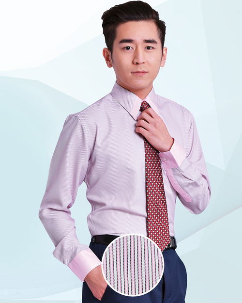 男襯衫 長袖襯衫 短袖襯衫 粉色條紋 <span>S-65 ＃P.43</span>  |商品介紹|襯衫 / 西裝套裝 【現貨款】|西裝襯衫 YA TI 【現貨款】 男版
