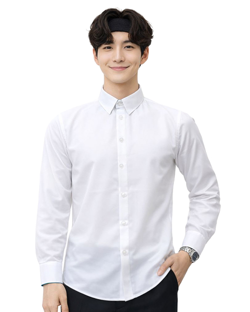 男款商務長袖襯衫｜白色｜訂製制服｜ <span>SCANB-602-1B-0001</span>