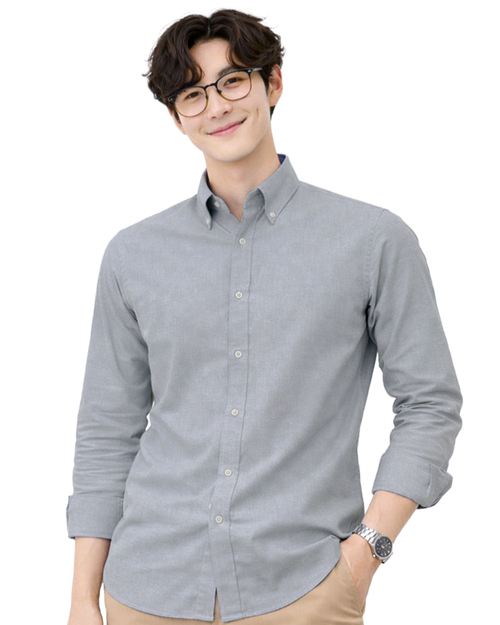 男款商務長袖襯衫｜牛津灰｜訂製制服｜ <span>SCANB-606-1B-0001</span>