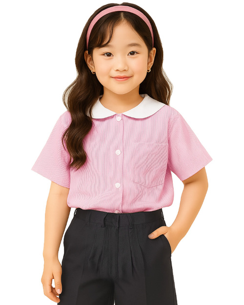 校服制服短袖  粉紅配深灰 <span>SCHUNI-B02</span>  |商品介紹|學校制服/幼兒園制服|學生制服【訂製款】