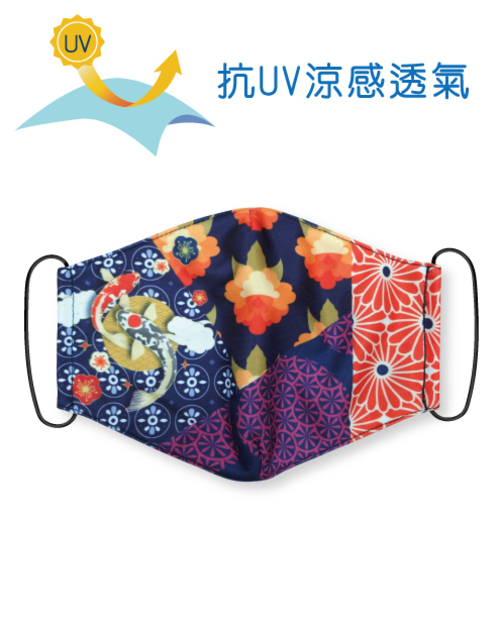 抗UV涼感透氣-可塞濾材或醫療口罩的四用布口罩套-日式花紋<span>SU-F26</span>