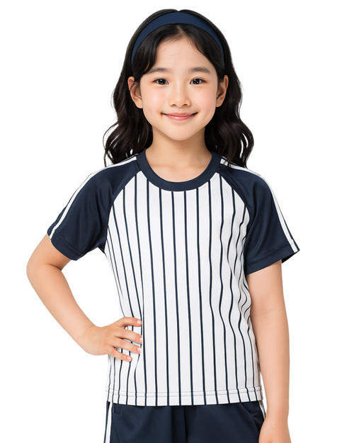 國小班服訂製｜熱昇華全彩排汗衣｜條紋丈青配白｜<span>SUT-A25</span>