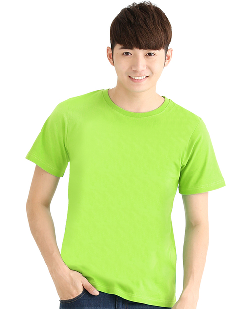 T恤純棉圓領短袖中性版-螢光綠<span>TC25B-A01-215</span>示意圖