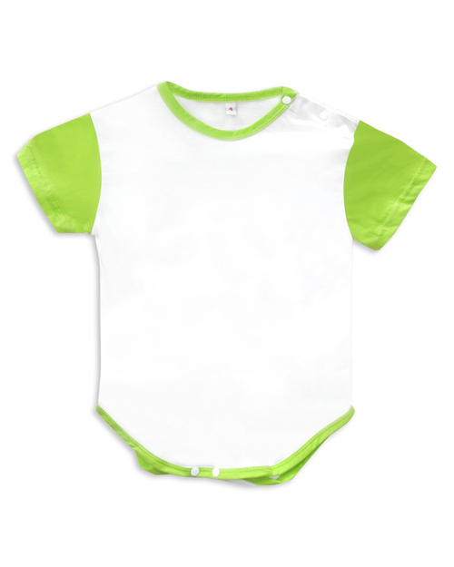 嬰兒包屁衣-白色配綠<span>TCANC-A01-00100</span>  |商品介紹|T恤客製化【訂製款】|T恤訂製短袖嬰兒版