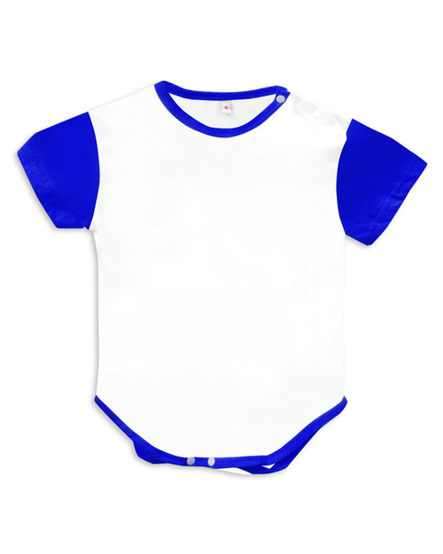 嬰兒包屁衣-白色配寶藍<span>TCANC-A01-00102</span>  |商品介紹|T恤客製化【訂製款】|T恤訂製短袖嬰兒版