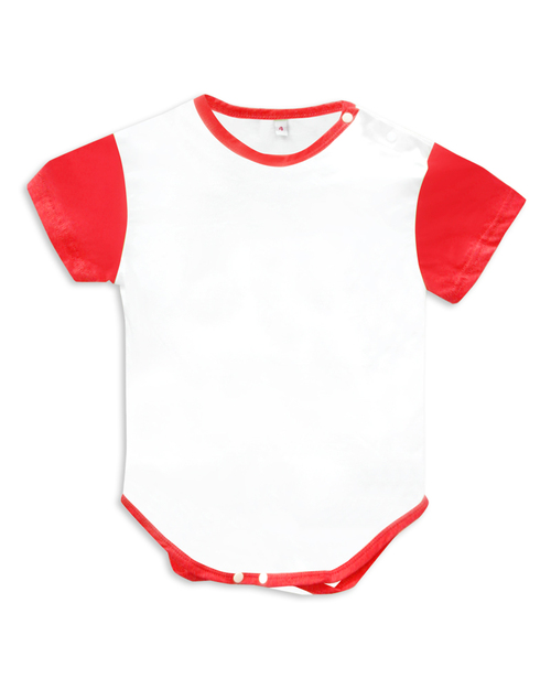 嬰兒包屁衣-白色配紅<span>TCANC-A01-00103</span>  |商品介紹|T恤客製化【訂製款】|T恤訂製短袖嬰兒版
