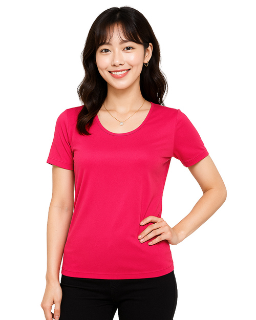 客製化T恤｜運動排汗T｜腰身圓領桃紅｜<span>TCANG-A01-00233</span>