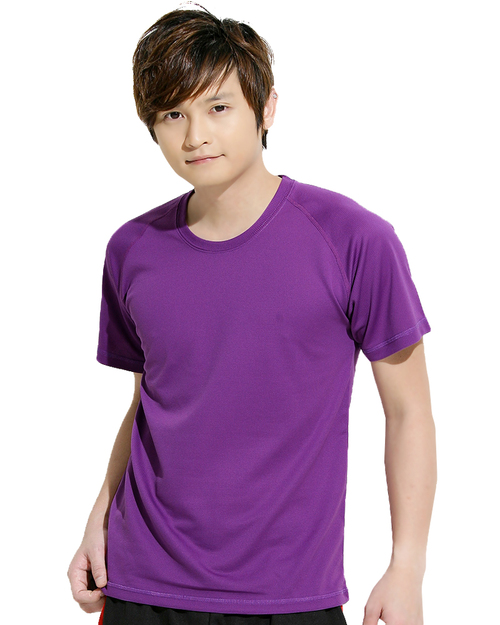 透氣排汗T圓領短袖斜袖款中性-紫色<span>THTB-A01-60</span>