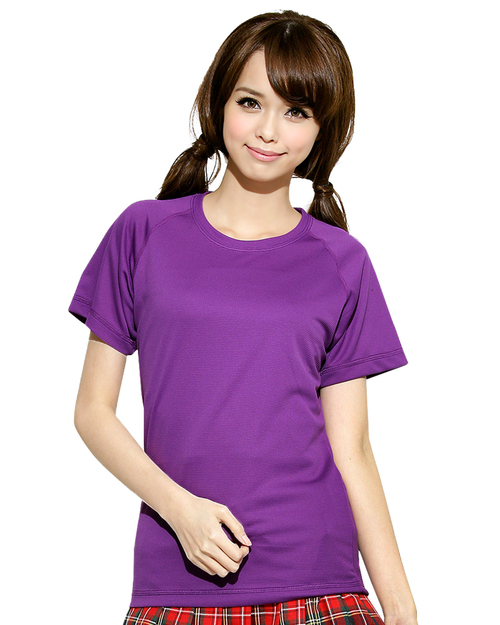 透氣排汗T圓領短袖斜袖款腰身-紫色<span>THTG-A01-60</span>