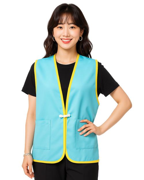 背心訂製｜琶芭釦貼袋｜蒂芬妮綠滾黃｜<span>VCAN-B-05</span>