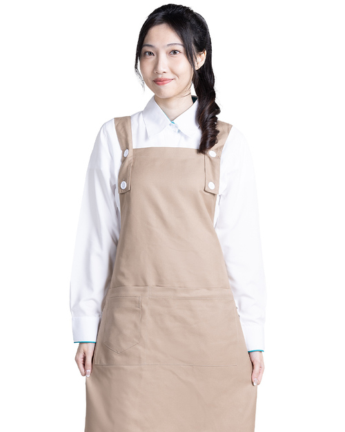 保母圍裙 前釦日式圍裙-卡其 <span>APCAN-A-00070a</span>  |商品介紹|圍裙【訂製 / 現貨款】|大人圍裙【訂製款】