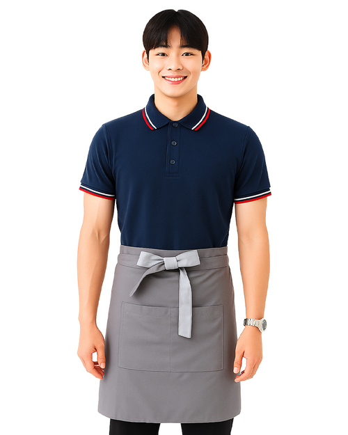 半截圍裙 灰色｜雙色綁繩｜<span>APCAN-B-00065</span>