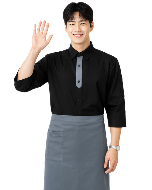 半截圍裙 餐廳圍裙訂製圍裙-灰色｜<span>APCAN-B-00066</span>