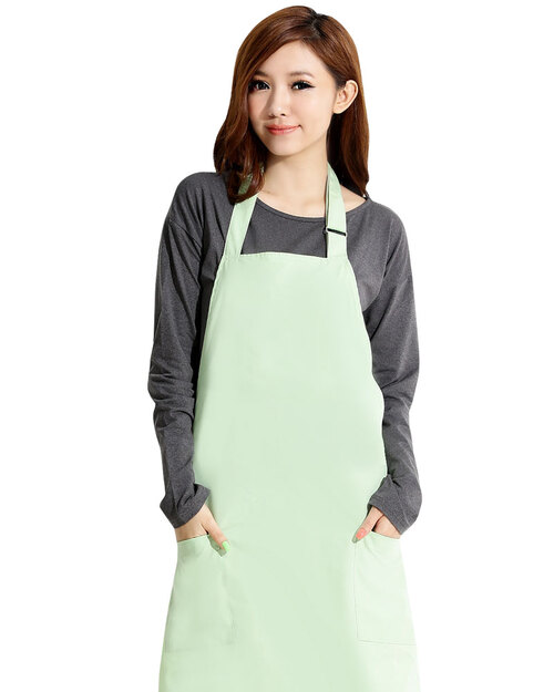 廚房圍裙/圍裙井式訂製圍裙-粉綠<span>APCAN-C-00017</span>示意圖