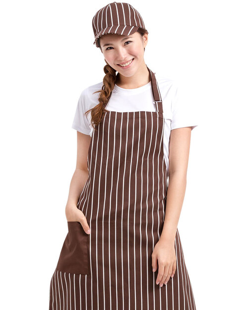 歐風井式圍裙/訂製圍裙-條紋咖啡<span>APCAN-C-00040-21</span>