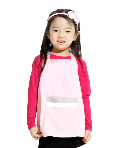 兒童才藝圍裙訂製款-粉紅配白灰<span>APCAN-C-00051</span>  |商品介紹|圍裙【訂製 / 現貨款】|兒童圍裙【訂製款】