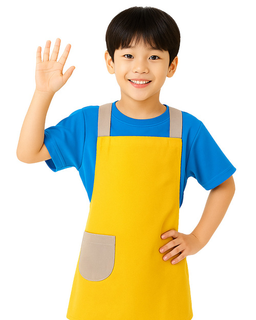 兒童繞頸圍裙-黃配卡其｜<span>APCANC-C-00067</span>