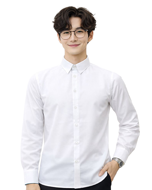 男款商務長袖襯衫｜白色｜訂製制服｜ <span>SCANB-605-1B-0001</span>