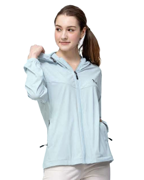 女版超彈冰絲連帽防曬外套-淺藍 <span>PD-S33714</span>  |商品介紹|外套【訂製 / 現貨款】|冰絲涼感外套【現貨款】