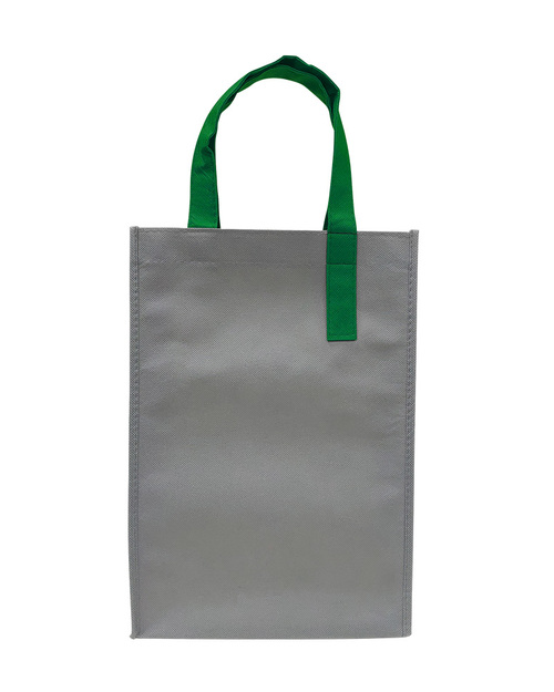 環保袋 不織布 立體袋 訂製 灰配綠<span>BAG-TT-C09</span>  |商品介紹|環保袋 / 束口袋 / 書包 / 包袋類【訂製款】 |環保袋手提肩背【訂製款】