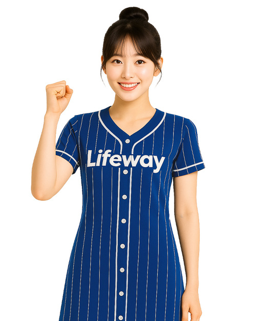 棒球服女長版啦啦隊服 訂製款 寶藍配白 <span>baseball-GLS-03a</span>  |商品介紹|運動服【訂製款】|棒球衣【訂製款】