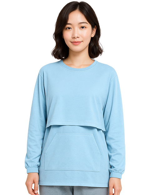 哺乳衣-水藍 <span>BFDCTH-A-02</span>  |商品介紹|醫護服/手術服/手術帽/健檢服/哺乳衣【訂製款】|哺乳衣 【訂製款】
