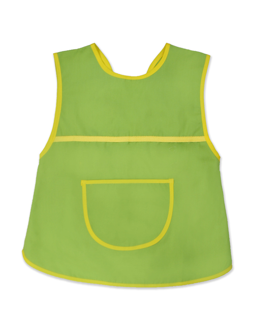 幼兒園圍兜 無袖 訂製款 螢光綠滾黃<span>BIC-00-07</span>  |商品介紹|圍兜【訂製款】|幼兒園圍兜 無袖