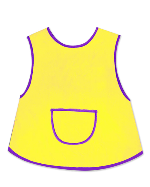 幼兒園圍兜 無袖 訂製款 黃滾紫<span>BIC-00-10</span>  |商品介紹|圍兜【訂製款】|幼兒園圍兜 無袖