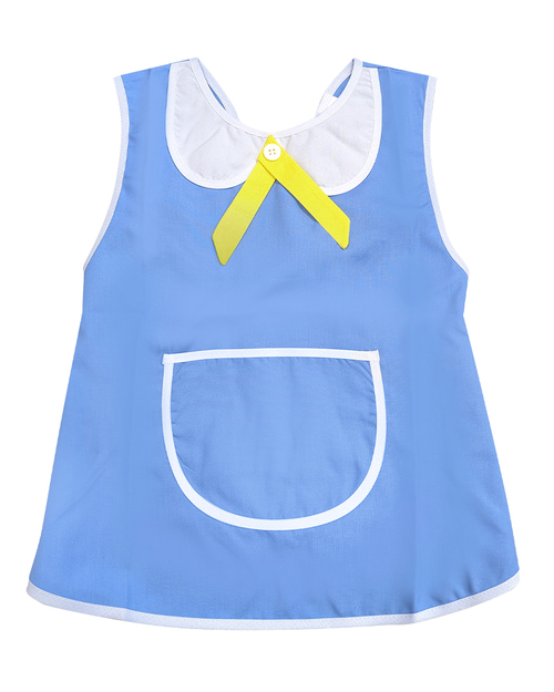 幼兒園圍兜 無袖 訂製款 裝飾領款 水藍<span>BIC-00-27</span>  |商品介紹|圍兜【訂製款】|幼兒園圍兜 無袖