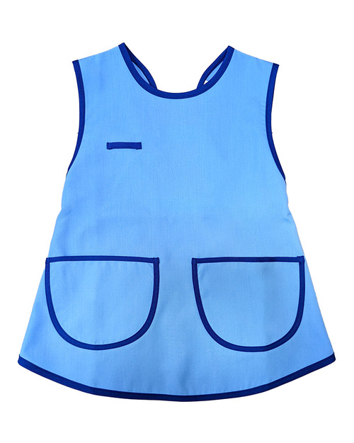 幼兒園圍兜 無袖 訂製款 水藍配寶藍 <span>BIC-00-34</span>  |商品介紹|圍兜【訂製款】|幼兒園圍兜 無袖
