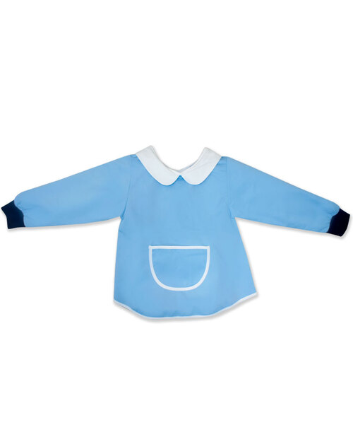 幼兒園圍兜 長袖 訂製款 水藍<span>BIC-02-04</span>  |商品介紹|圍兜【訂製款】|幼兒園/國小圍兜 長袖 