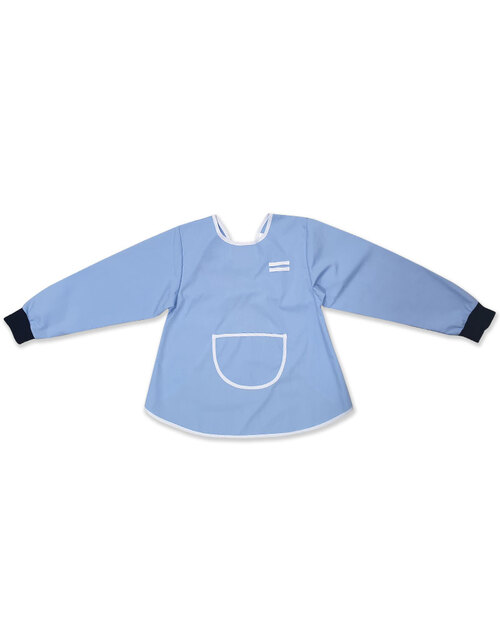 幼兒園圍兜 長袖 訂製款 水藍<span>BIC-02-06</span>  |商品介紹|圍兜【訂製款】|幼兒園/國小圍兜 長袖 