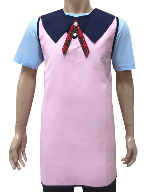 幼教保老師圍兜 特殊圍裙訂製款 假兩件粉 <span>BID-00-05</span>  |商品介紹|圍兜【訂製款】|大人圍兜 