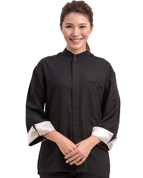 港式餐飲服 七分袖 黑<span>CCH-CAN-SB-13</span>  |商品介紹|餐飲服裝 / 廚師服 / 廚師帽|港式餐飲服 【訂製款】