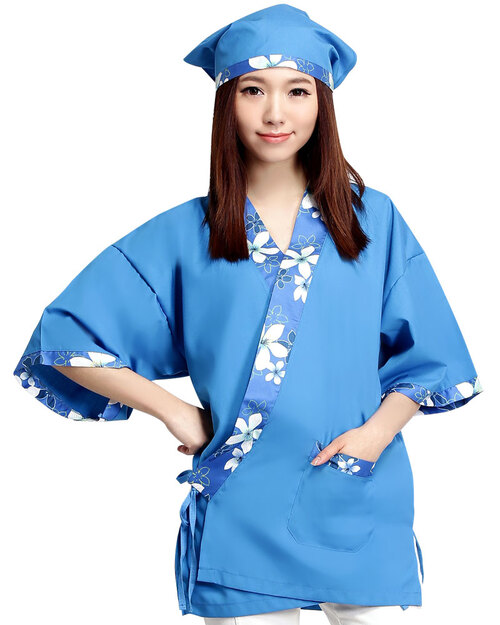 日式和服 花布/翠藍<span>CCJ-CAN-CA-01</span>  |商品介紹|餐飲服裝 / 廚師服 / 廚師帽|日式餐飲服 【訂製款】
