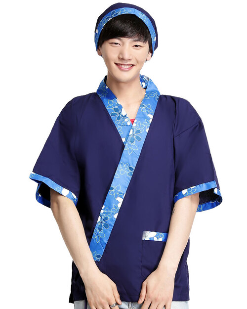 日式和服 花布/丈青<span>CCJ-CAN-CA-02</span>  |商品介紹|餐飲服裝 / 廚師服 / 廚師帽|日式餐飲服 【訂製款】