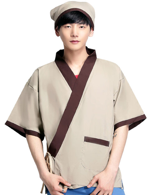 日式和服 卡其色<span>CCJ-CAN-CA-06</span>  |商品介紹|餐飲服裝 / 廚師服 / 廚師帽|日式餐飲服 【訂製款】