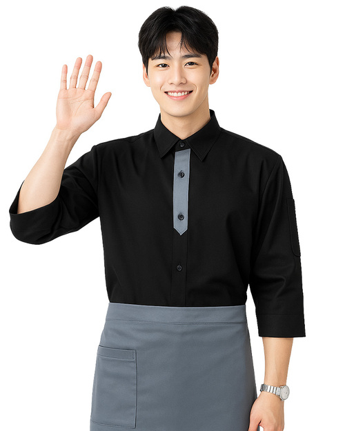 餐飲服 單排釦 黑配灰｜<span>CCW-CAN-AC-01</span>