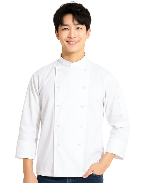 廚師服 雙排釦 九分袖 白 <span>CCW-CAN-BB-09</span>