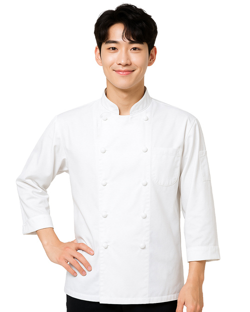 廚師服 雙排釦 七分袖 白色 <span>CCW-CAN-BC-01</span>  |商品介紹|餐飲服裝 / 廚師服 / 廚師帽|西式廚師服  【訂製款】