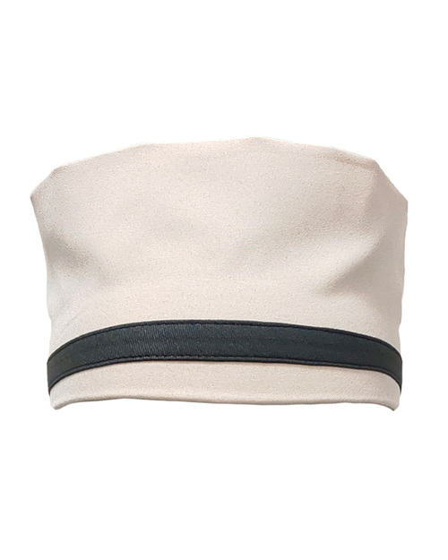 日式廚師帽 鬆緊帶半高帽-卡其配黑<span>CHC-CAN-A01</span>  |商品介紹|餐飲服裝 / 廚師服 / 廚師帽|廚師帽/食品帽【訂製款】