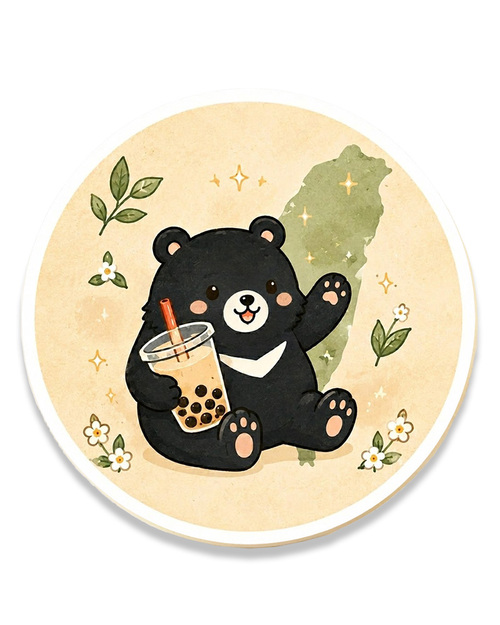 台灣特色文創杯墊｜黑熊珍奶紀念款<span>COA-02</span>