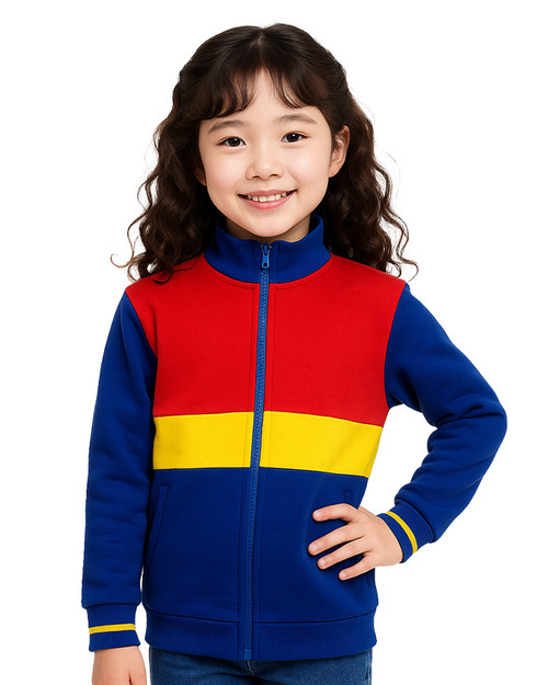國小運動服-寶藍配紅黃<span>KINDER-W-A08</span>  |商品介紹|學校制服/幼兒園制服|幼兒園/學校運動服【訂製】冬季