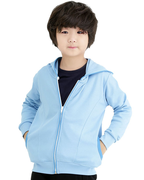連帽排汗外套 訂製 童 水藍<span>CTCAN2K-A-01</span>  |商品介紹|外套【訂製 / 現貨款】|排汗外套 【訂製款】