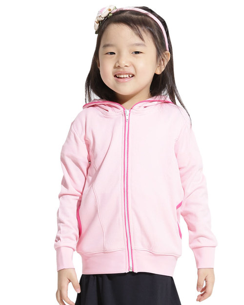 連帽排汗外套 訂製 童 粉紅<span>CTCAN2K-A-03</span>  |商品介紹|外套【訂製 / 現貨款】|排汗外套 【訂製款】