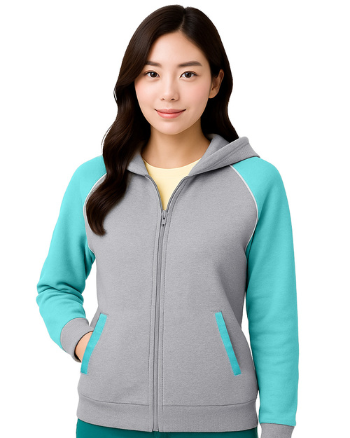 帽T外套 訂製 斜袖款 麻灰配蒂芬妮綠<span>CTCANB-A-21</span>  |商品介紹|外套【訂製 / 現貨款】|針織連帽外套 大人款